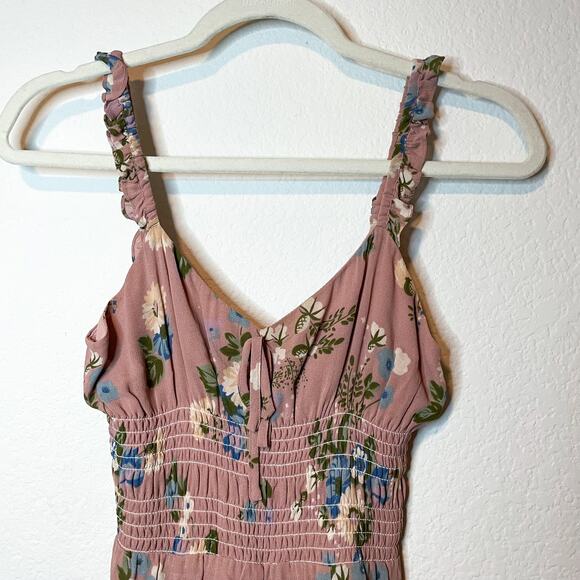REFORMATION Elyse Ilene Light Pink Floral Mini Dress EUC 2 - Picture 4 of 16